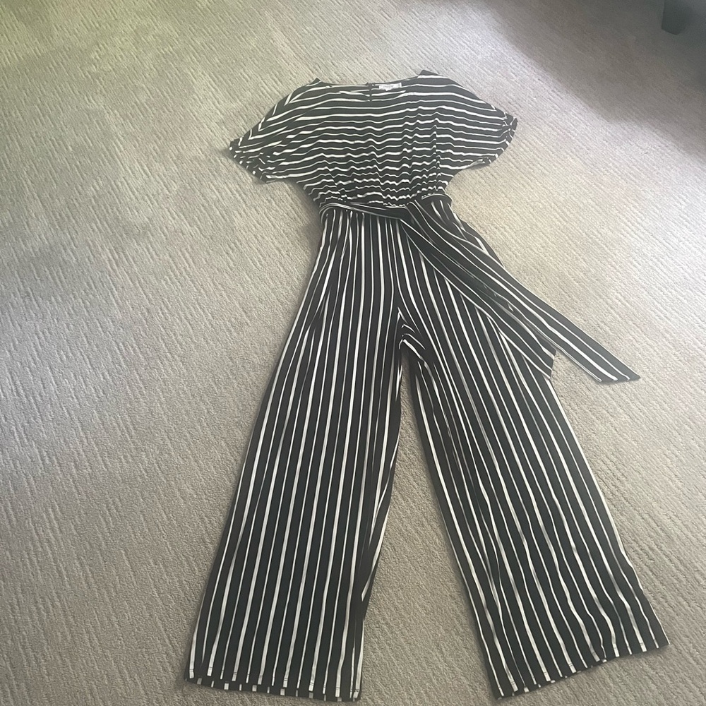 Chico's Black and White Striped Jumpsuit Size 1 = 8/10